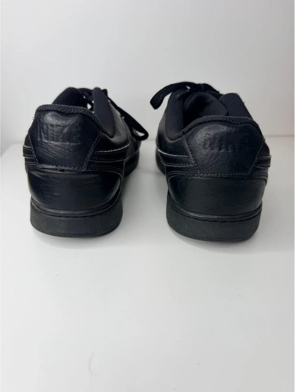 Nike Court Vision Low black leather sneakers mens size 10.5